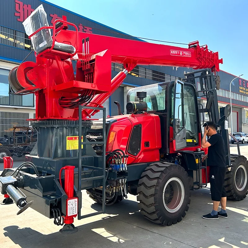 Multi Purpose Four-wheel Drive Off-road 5 Ton Hydraulic Forklift Lift Telescopic Boom Tail Crane