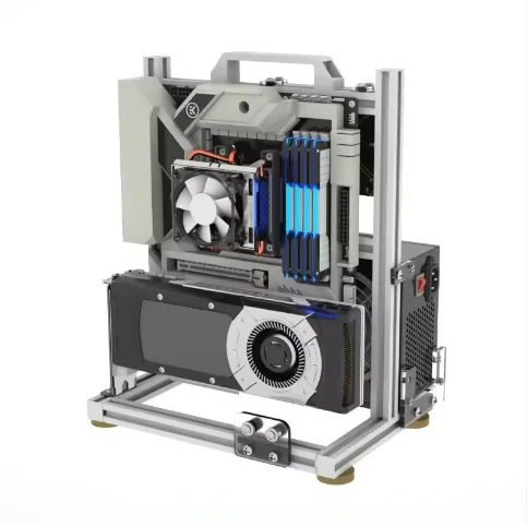 Mini ITX MATX ATX Gamer Cabinet Open Frame Desktop PC Case with Fan Water Cooler Vertical Personality for Computer Gaming