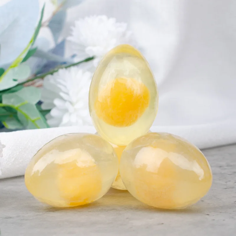 Custom Logo Handmade Natural Moisturizing Design Organic Collagen Egg Yolk White Face Gold Soap for Whitening Face and Body