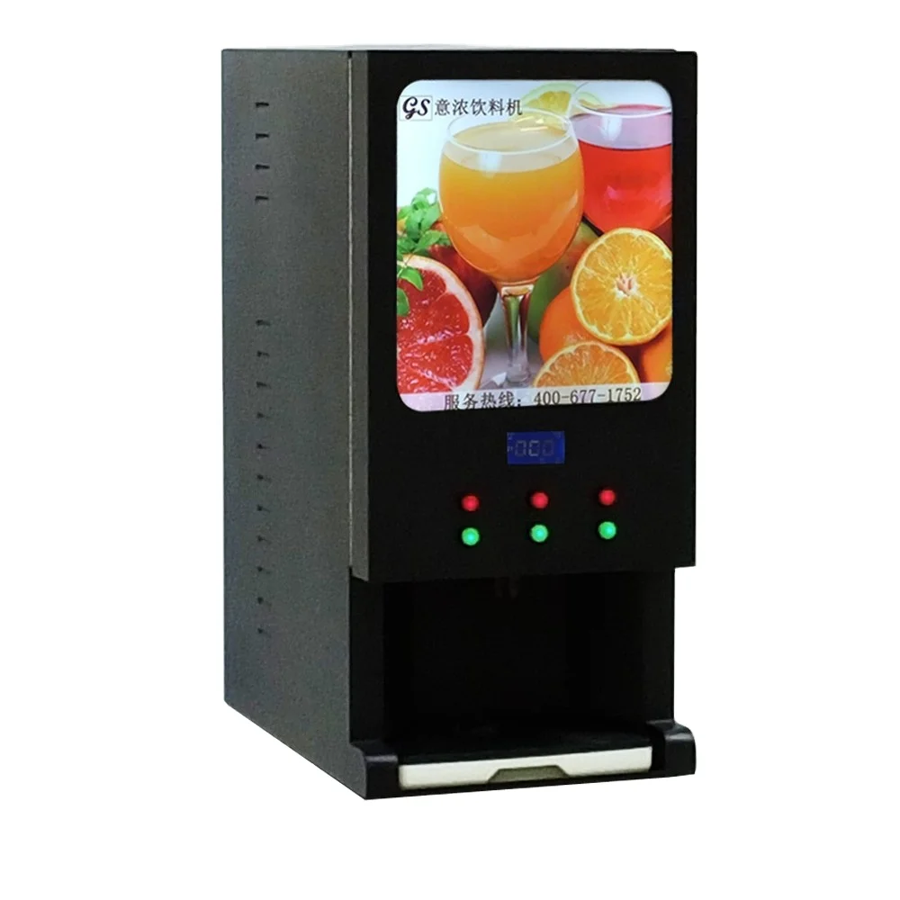 3 bebidas quentes e 3 frias nova máquina de venda automática de café pequena hora do chá máquina de café operada por moeda