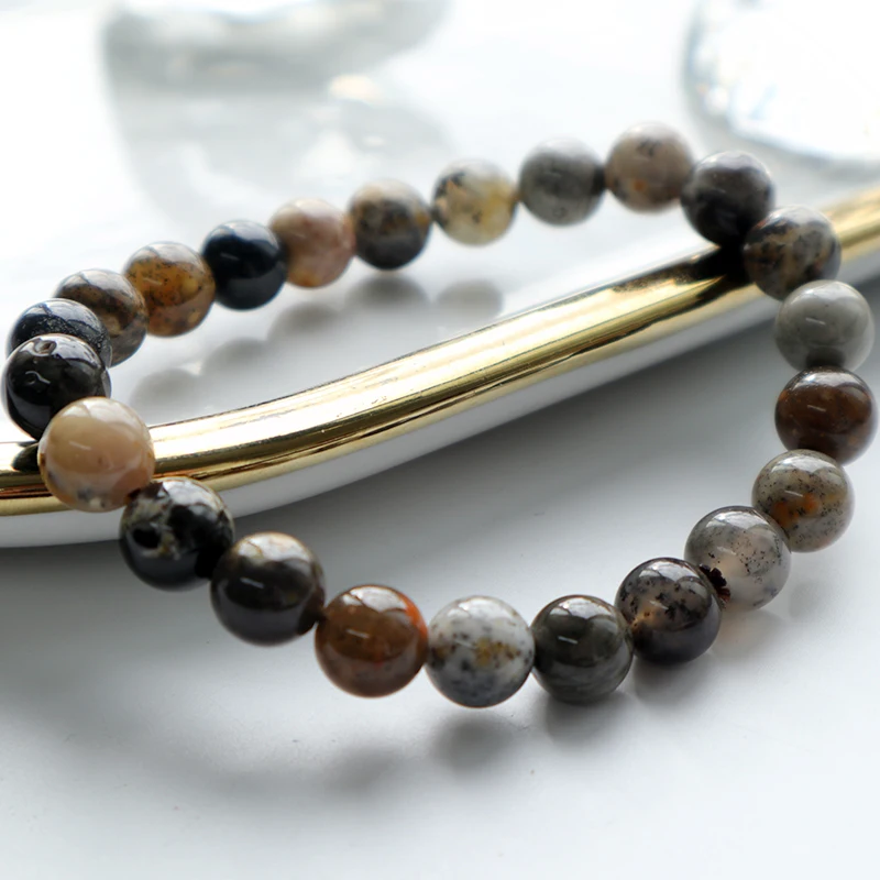 Perline Di Opale Naturale Opaco 8 Mm - 45 Pezzi - Pietre Energy Per Gioielli Fai Da Te - Con Cordoncino Elastico - 3