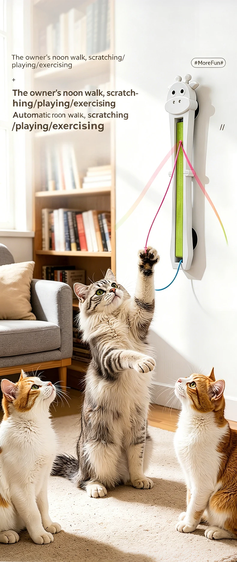 product new automatic hanging door cat rope toy interactive electric swing string exercise teaser machine for indoor cats-2