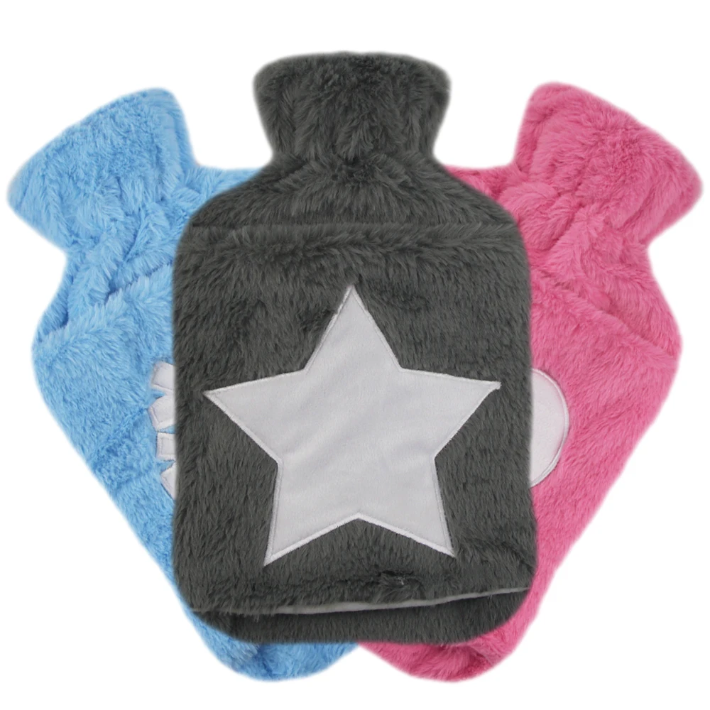 faux fur cover with pain relief 2000ml rubber hot water bottle custom logo water-filling hot-water bag