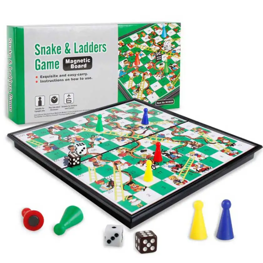  Magnetic Snakes and Ladders Board Game Set - 9.6