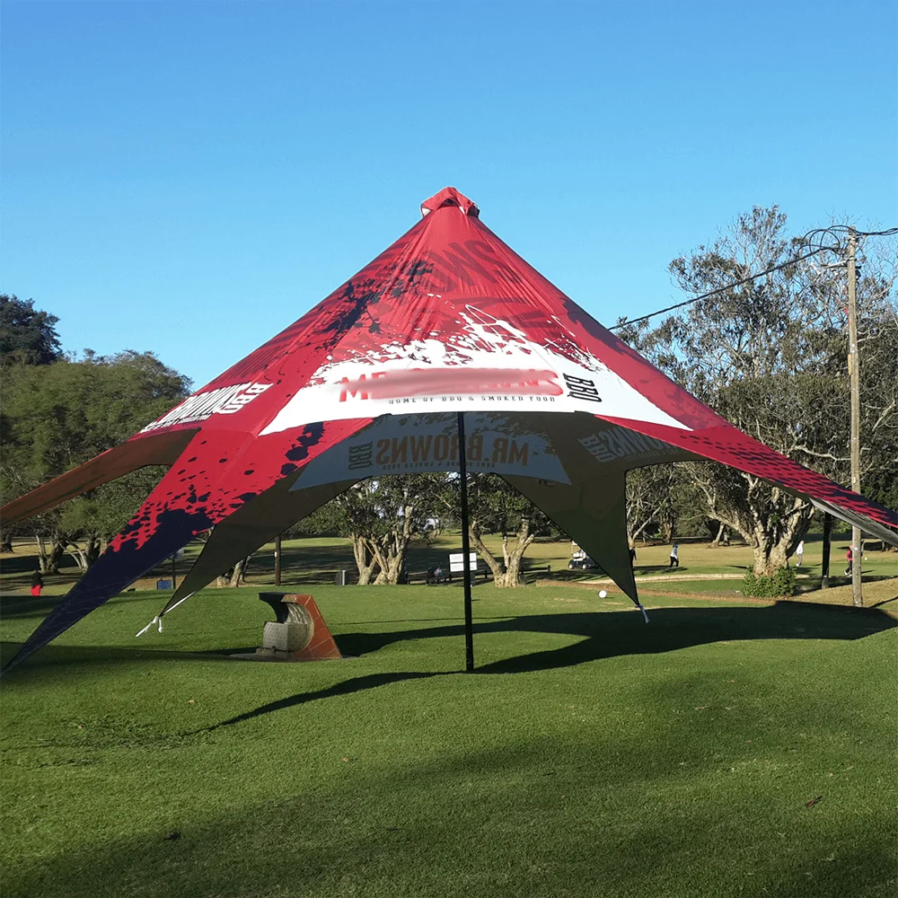 Custom Thermal Transfer Digital All Print Single Pole Star Tent for Expedited Promotions Indoor/Outdoor Waterproof UV Protection