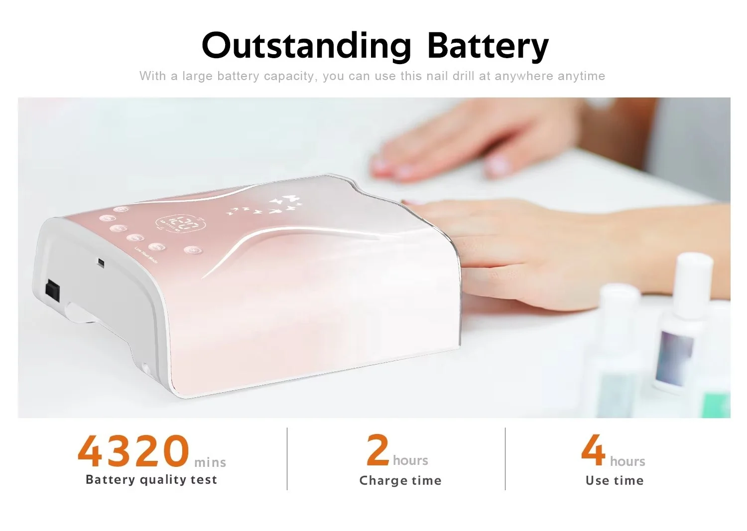 OEM High Power 115W Professional Nail Polish Gel Dryer Fast Curing Ultraviolet Light Rechargeable Nail Salon UV LED Lamp factory