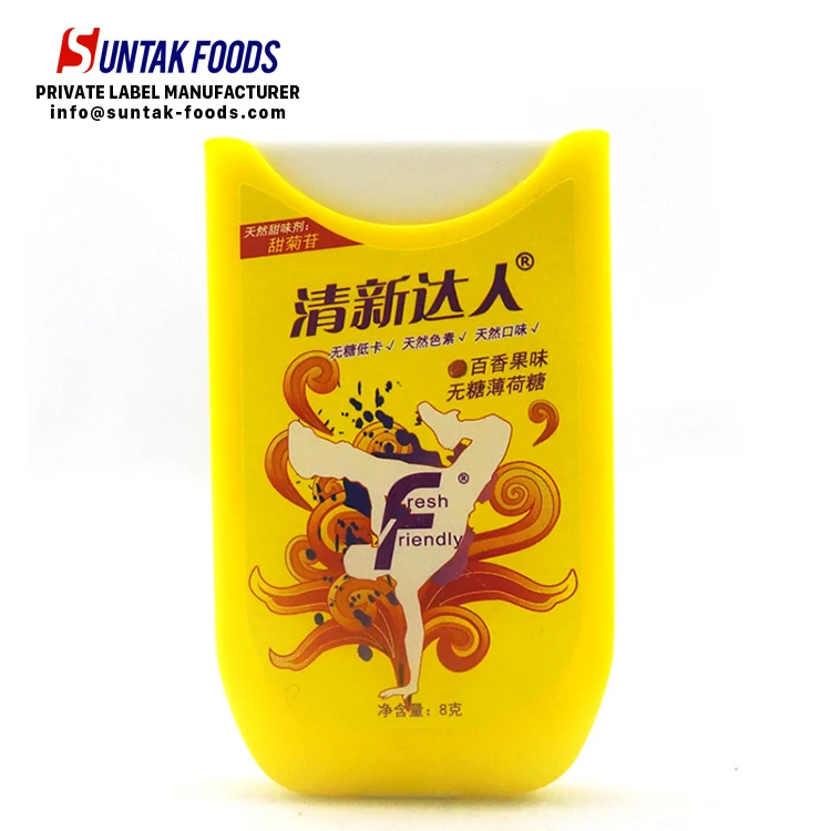 Manufacturer OEM Sugar-Free Stevia Mints in PP Dispenser Solid Tablet Candy Confectionery Sweets Box Packaging