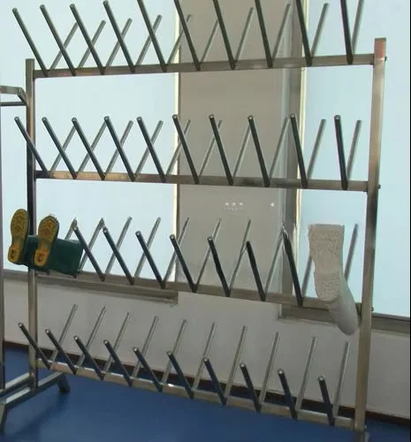 Electric stainless steel boot drying rack for slaughterhouses and food industry