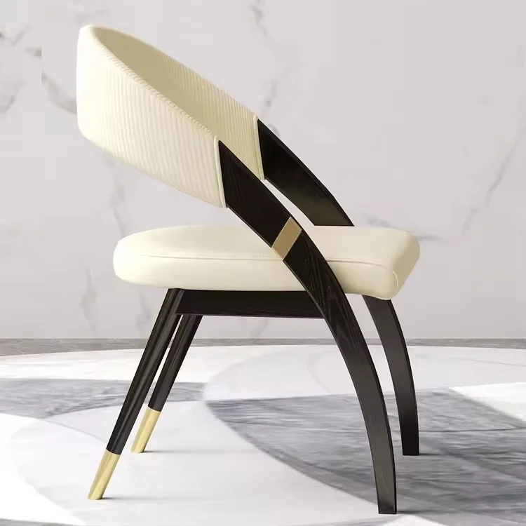 高端实木餐椅真皮奢华现代设计耐用舒适室内装潢非常适合家庭酒店