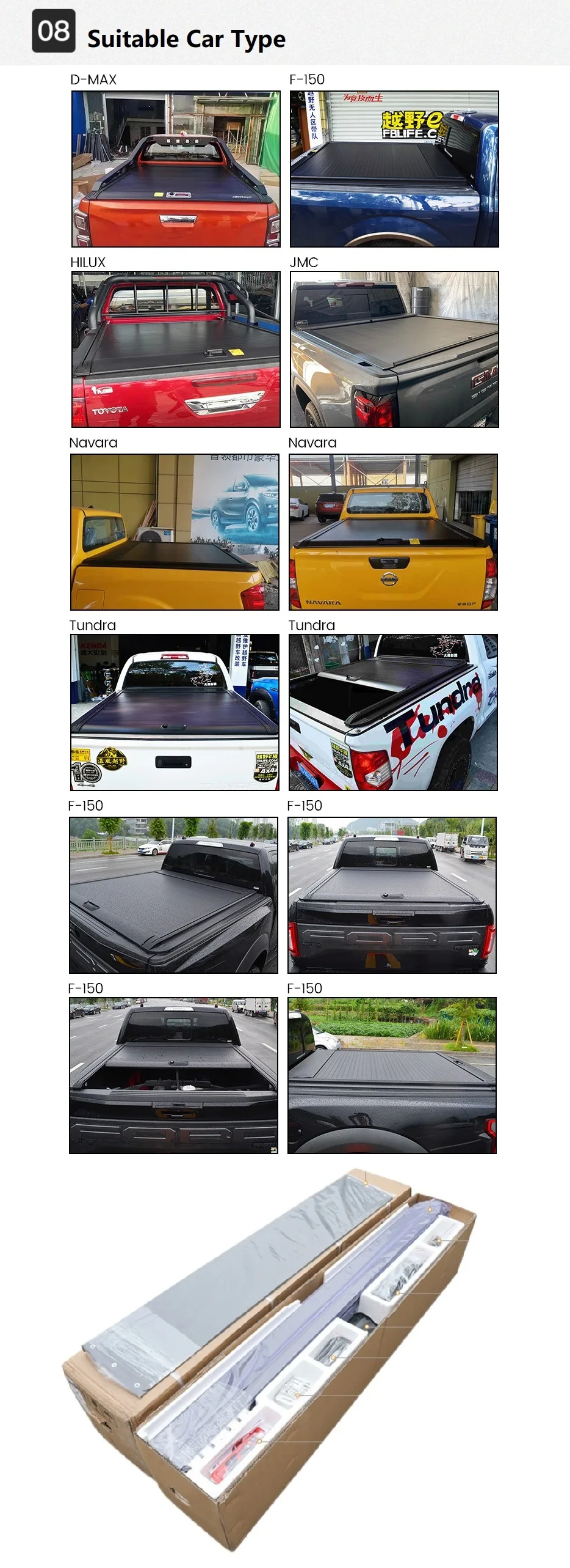 Portable Pickup Truck Bed Tonneau Cover Hilux Retractable Foldable ...