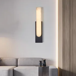 Luxury Spanish Natural Marble Wall Lamp Art Designer Living Room Bedroom Bedside Background Wall Aisle Wall Light