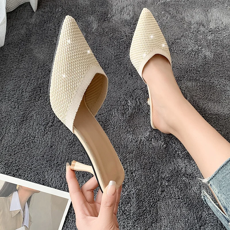 Fashion Women Summer French Simple Stiletto Pointed slippers