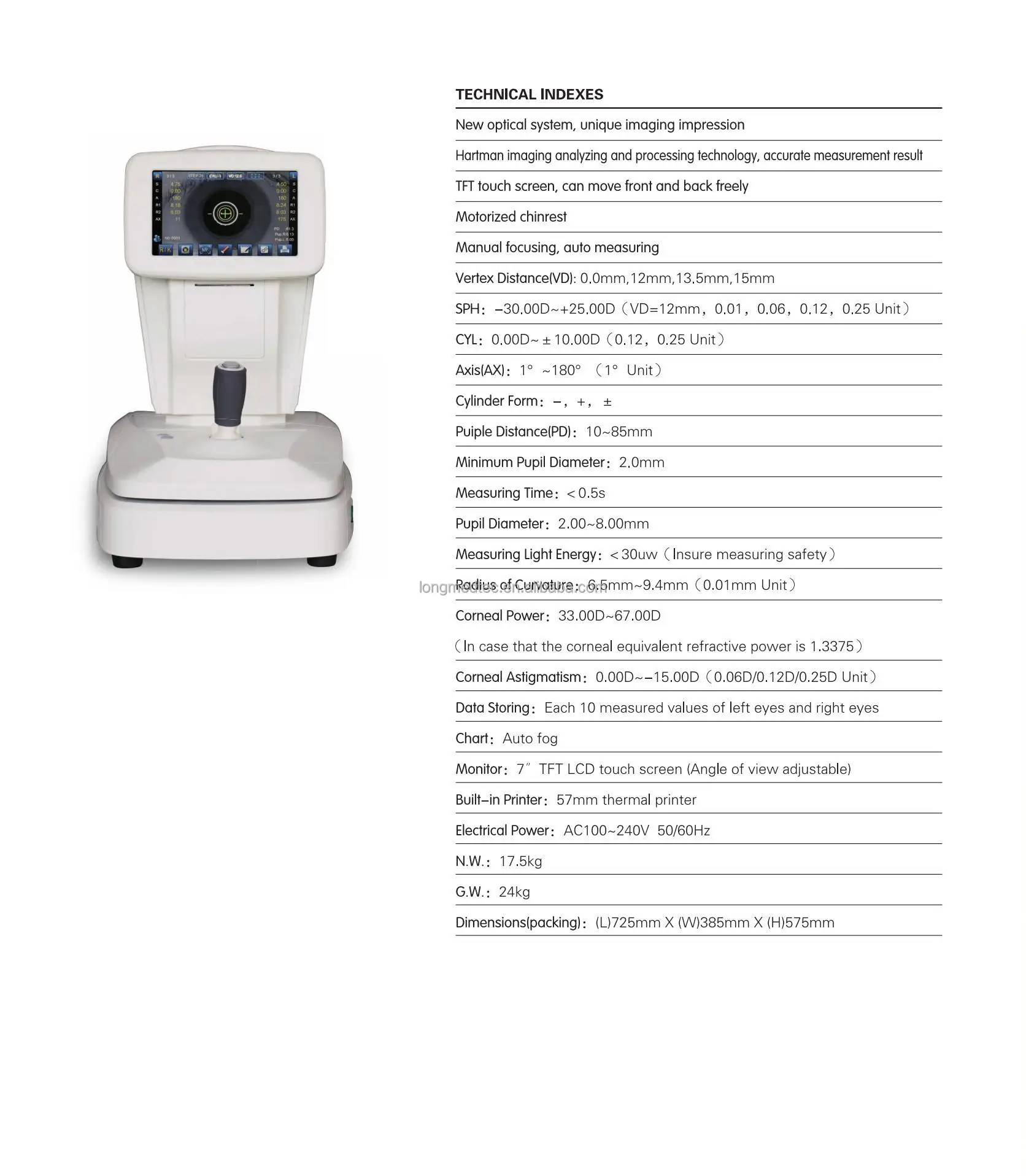 Auto Refractometer Eye Exam Ophthalmic Equipment 7