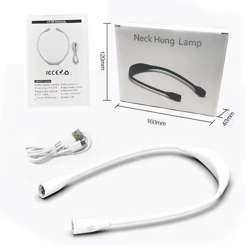 Hands Free Flexible Portable Neck Hung Lamps USB Rechargeable LED Book Lights For Reading supplier