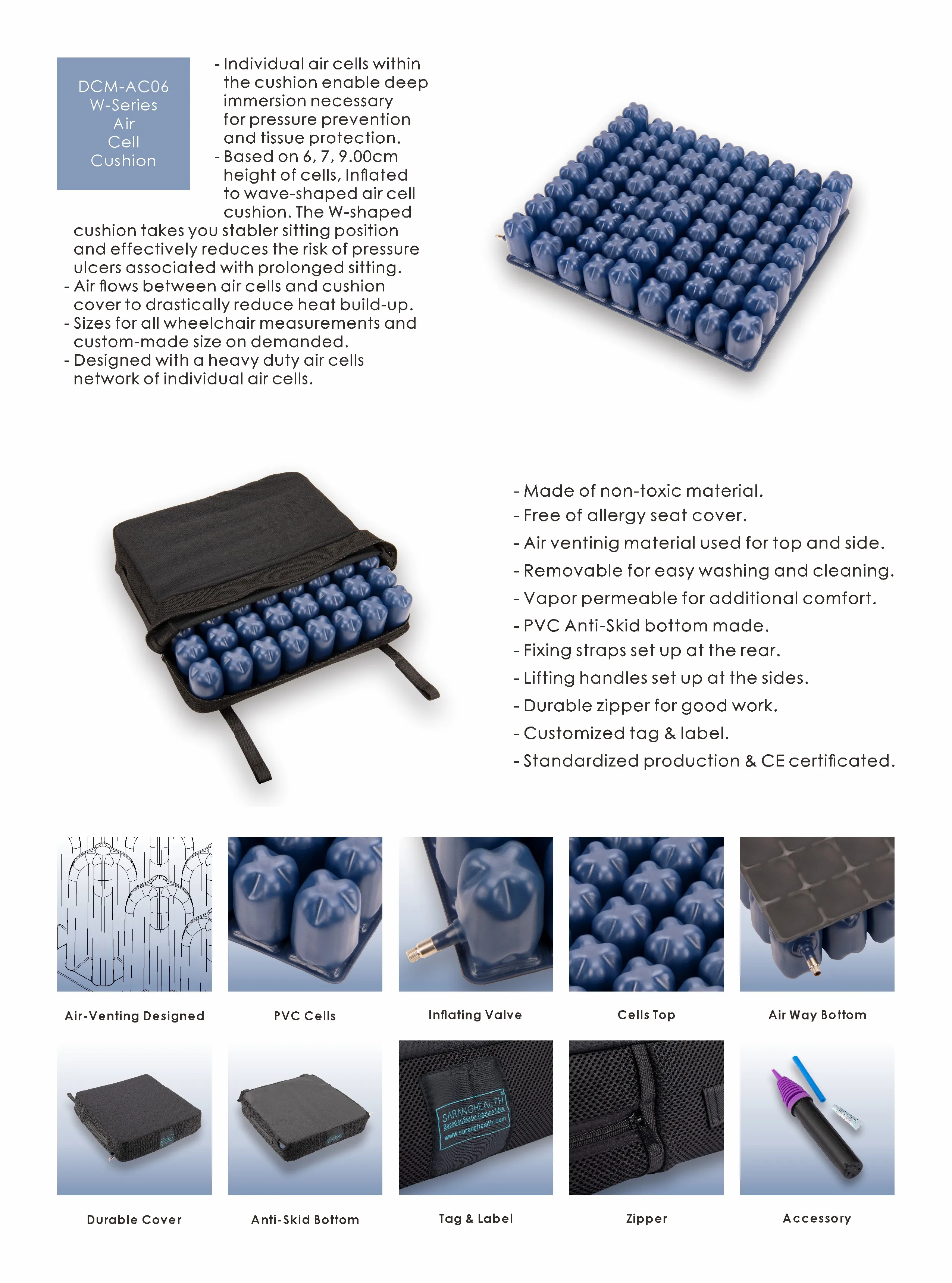 Dcm-ac08-1v4040,Variety Of Sizes Tpu,Pvc Inflating Roho Air Cell ...