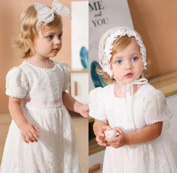 Maxi White Dresses for Baby Baptism Newborn Girls Baby Christening Clothes Lace Dress Toddler Christening Dress for Baby Girl