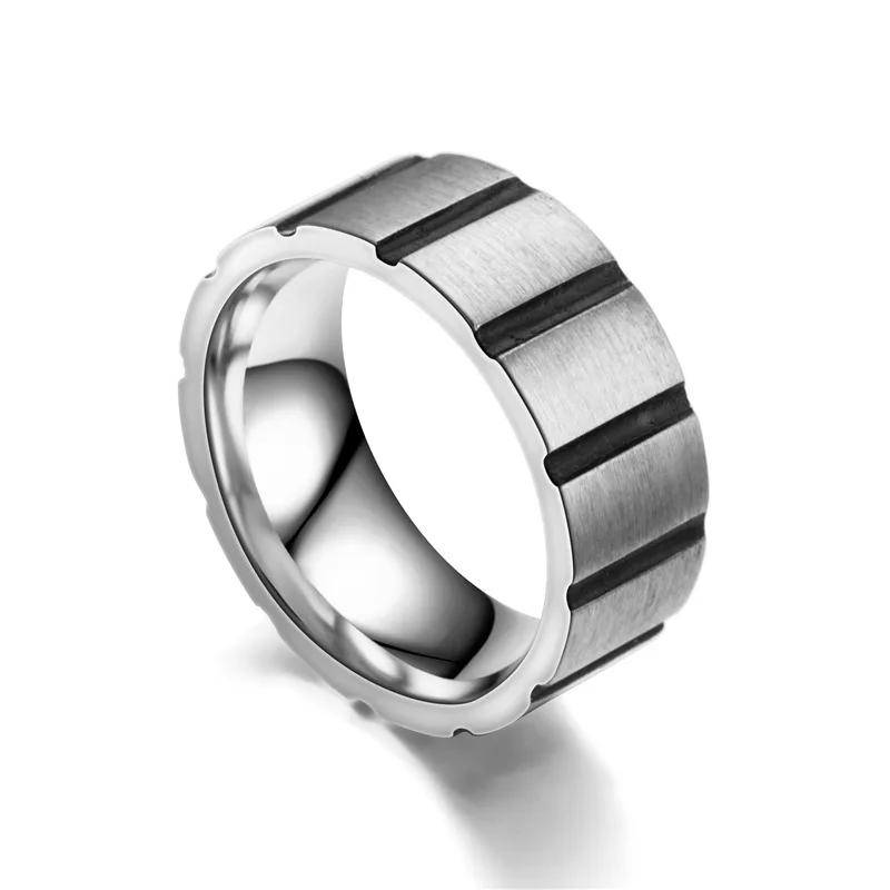 Mens Titanium Wedding Band Ring Tire Design Anniversary Ring Brushed Size 6-13 