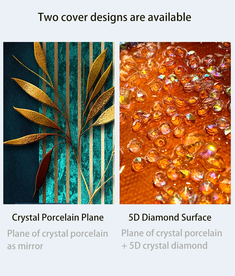 Nordic color 3 piece set fashion abstract wall art living room home decoration diamond crystal porcelain painting