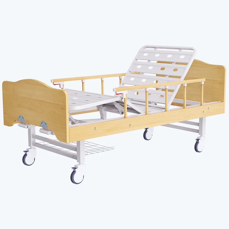 free mattress 2 cranks manual icu hospital care bed with 2 function-62