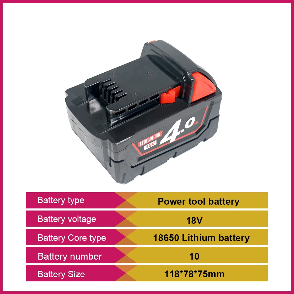 Replacemental Power Tool Lithium Battery Replacement Battery 4AH/5AH/6AH for MILWAUKEE Power Tool Electric Drills Tool Battery