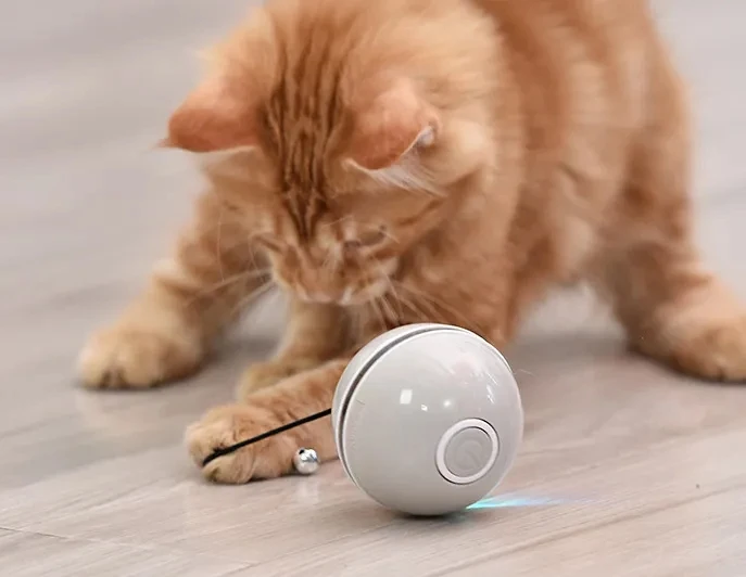 Automatic Interactive Cat Smart Toy Ball Funny With LED Smart Rolling Teaser USB Rechargeable