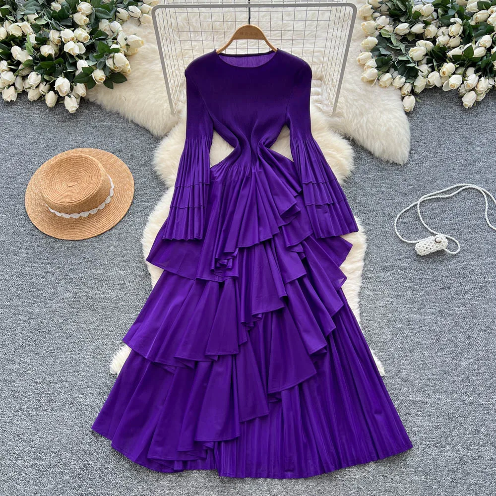 Polyester Casual Long Dress Pleated Dress Wrap Waist Asymmetrical Ruffle Hem Flowy Middle East Ladies Dress| Alibaba.com Polyester Casual Long Dress Pleated Dress Wrap Waist Asymmetrical Ruffle Hem Flowy Middle East Ladies Dress| Alibaba.com