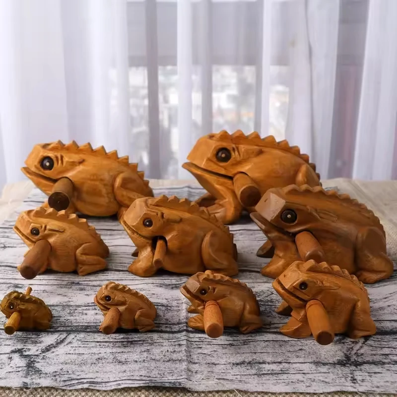 2026 Thailand Wood Lucky Novelty Frog Ornament Handmade Carved