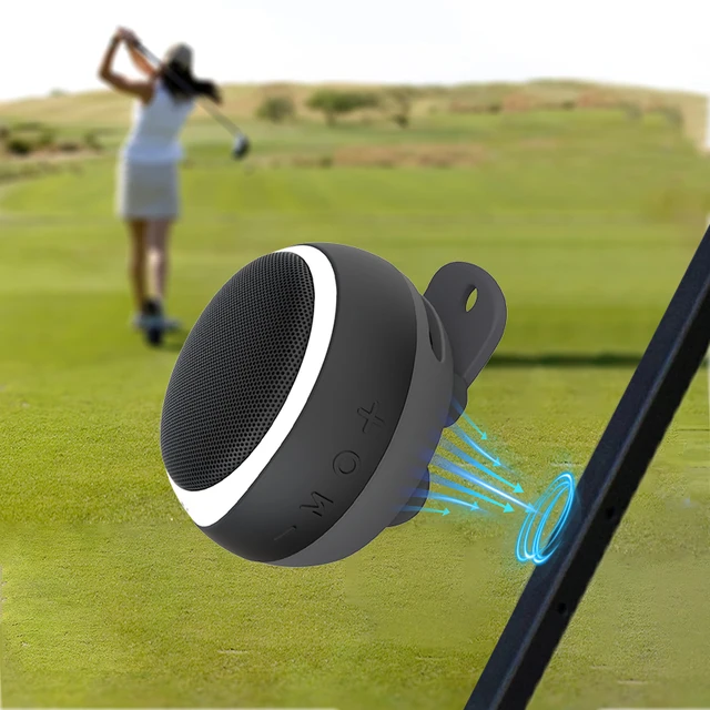 IPX6 Magnetic Mount Golf Cart Bluetooth Speaker with Clip Outdoor Sporty Portable Mini Golf Speaker with Magnetic Clip