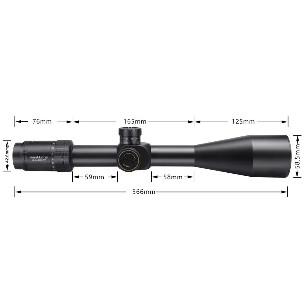Tactical Hunting Scope WESTHUNTER HD-N 6-24x50 FFP First Focal Plane Etched Glass Optical Sights Side Parallax Wheel