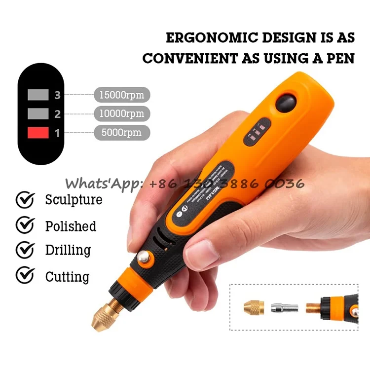 3 Style Usb Rechargeable Mini Grinder Micro Rotary Tool Engraver Pen  Electric Grinder Set Jade Carving Wireless Grinder with Battery