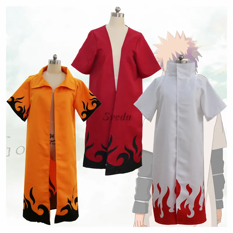Fourth Hokage Namikaze Minato Cosplay Costumes Uniform Cloak 