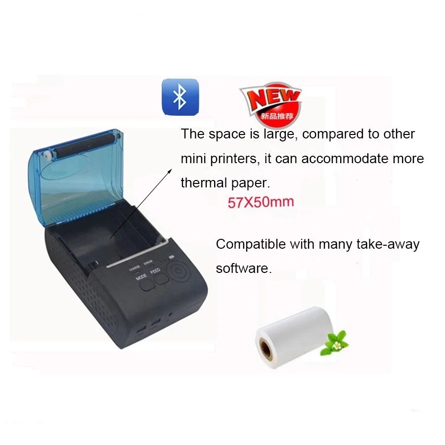 Multi-person Choice of Miniature Printer 58mm Paper Bluetooth WiFi Receipt  Printer Suitable for Takeaway Orders instant printer from phone