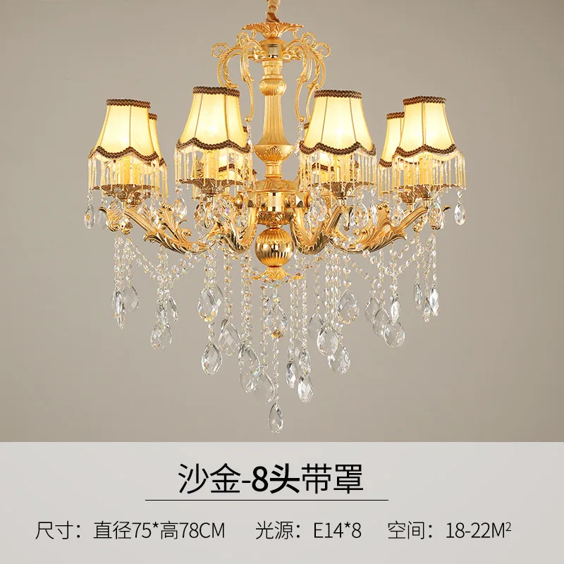 MEEROSEE Hotel Project Luxury Classic Alloy Metal Pendant Lamp Modern Crystal Chandeliers For Living room Hotel MD8676