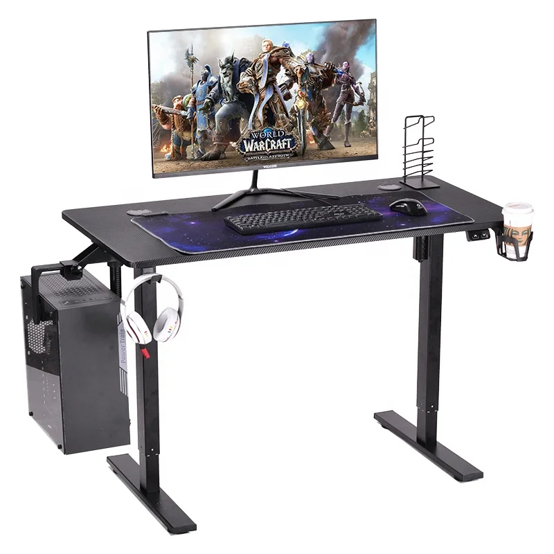 ZD DESK Ergonomic Smart Custom Computer Table Black Mechanical Electric Adjustable PC Gaming Desk