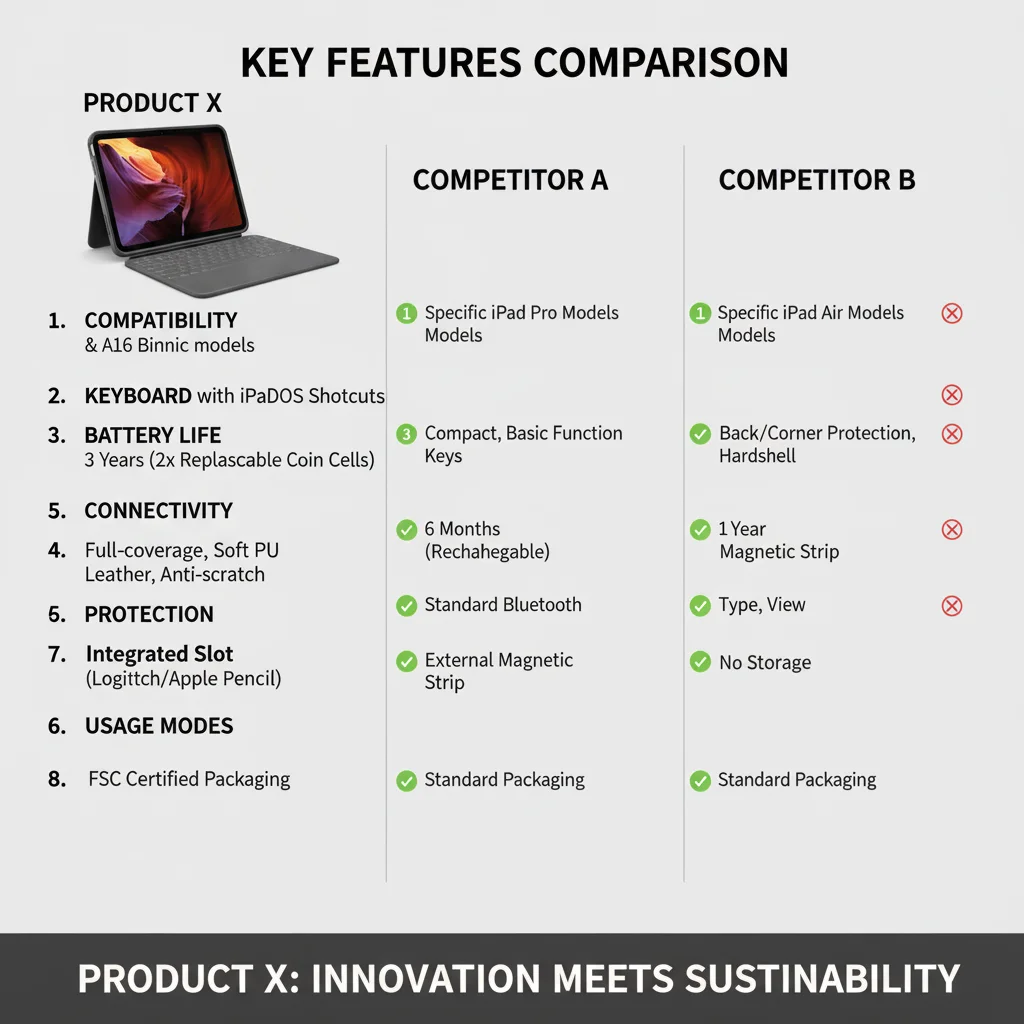 product slim folio keyboard case for ipad 10th gen  a16 with integrated bluetooth wireless keyboard for ipados shortcuts laudtec-3