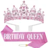 Pink crown and ribbon two-piece set