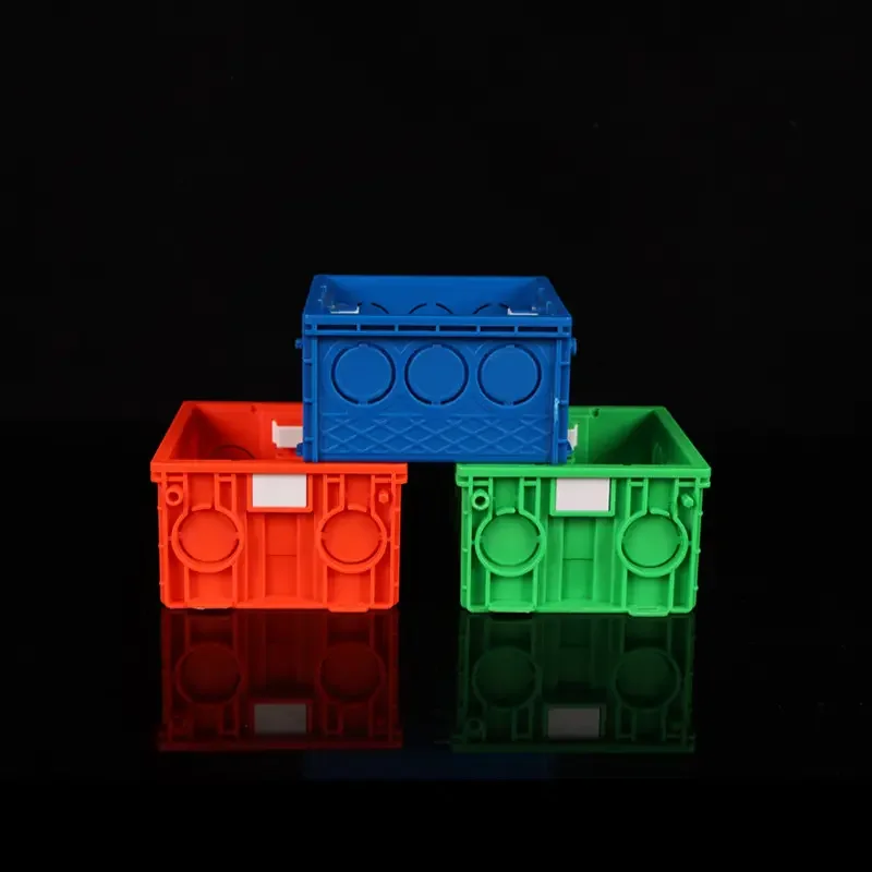 Pvc Switch Box Affordable Price square White Blue Red Pvc Electrical Wall Switch Box for Conduit Fittings Junction Box
