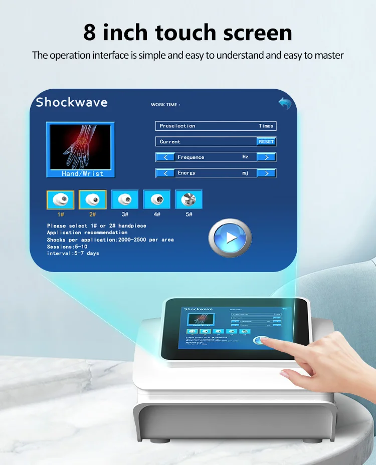 Factory Direct Portable SWT Physio Shockwave Therapy Device Aluminum Case Compact Design for Muscle Bone Healing Sports Injury