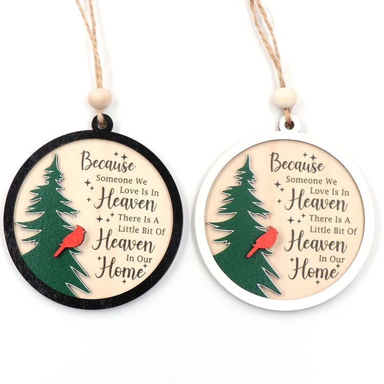 MD141CH1432 1-Piece Heaven Memorial Empty Christmas Tree Cardinal Remembrance Ornament Laser Printed Baubles