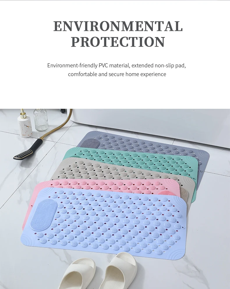 High Quality Multicolor Silicone Bath Mat Set Pvc Material Shower