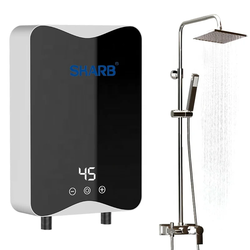 Calentador De Agua Eléctrico Instantáneo 5500W - 220V, Con Ducha, Control Táctil LED, Tecnología Inverter, IPX4