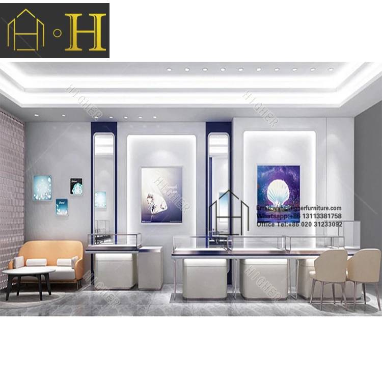 ジュエリーディスプレイショーケースデスクガラスレセプション