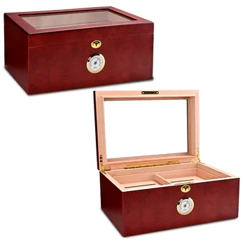 CIGARLOONG New design Cigar humidor Box Wood Cigar box with Built-in Humidifier Cedar Wood Humidifier for vaper