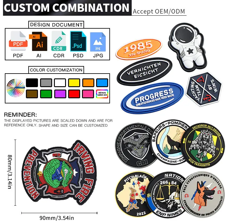 Hot Sale Pvc Patch 2d 3d Logo Soft Pvc Clothing Rubber Patch