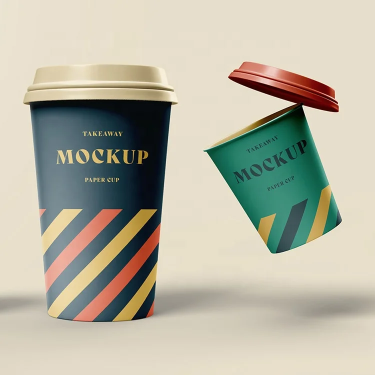 Biodegradable Eco Wheat Straw Disposable Custom Paper Coffee Cafe Design Beverage Cups to Go Cup