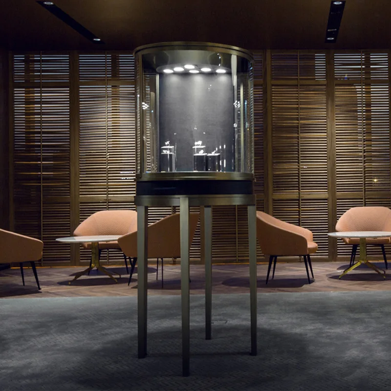 Shopping Mall Wood and Acrylic Wall Unit Display Cabinet Store Furniture  Makeup Mac Cosmetic Cabinet Display Stand