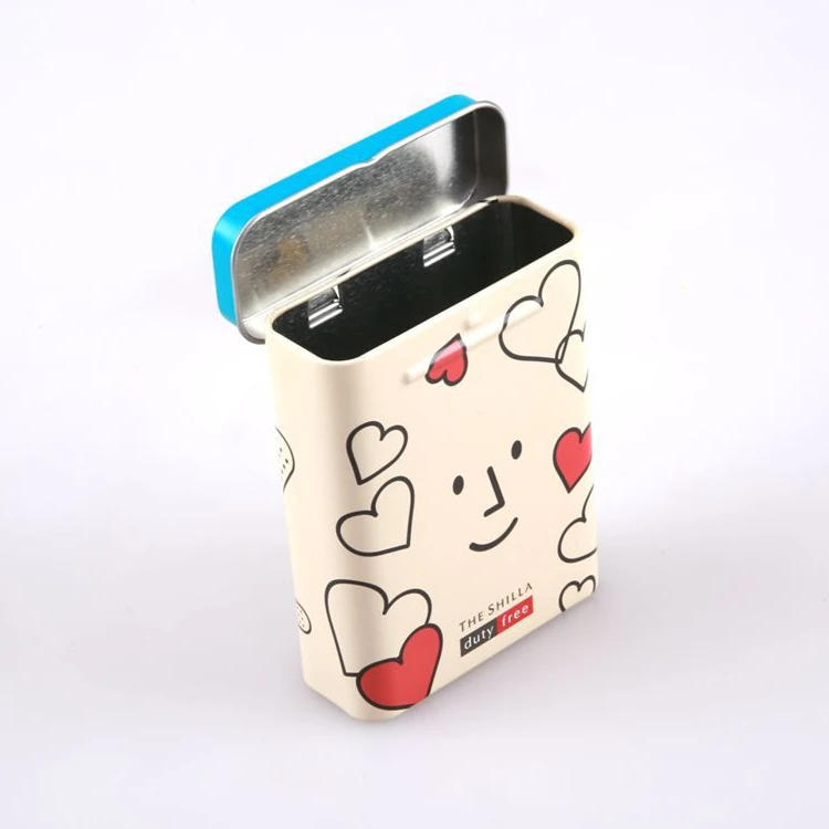 Custom Rectangular Hinged Lid Candy Mint Bandage Packaging Metal Tin Box for Band-aid