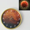 Mars wall clock with gold frame