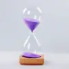 violet avec support en bois