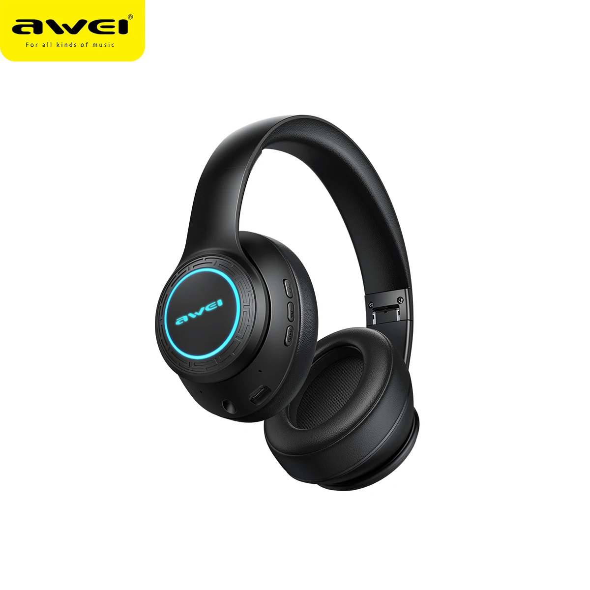 Awei A300BL Wireless Clear Transparent Built in Li Battery Stereo Foldable  Wireless Stereo Headsets Earbuds